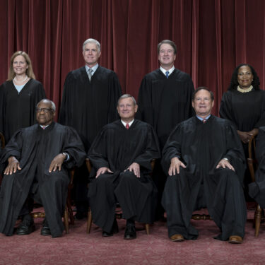 Sonia Sotomayor, Clarence Thomas, John Roberts, Samuel Alito, Elena Kagan, Amy Coney Barrett, Neil Gorsuch, Brett Kavanaugh, Ketanji Brown Jackson