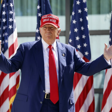 FILE - Republican presidential candidate former President Donald Trump enters at a campaign event, June 18, 2024, in Racine, Wis. Former President Donald Trump's sentencing in his hush money case has been postponed until Sept. 18. (AP Photo/Jeffrey Phelps, File)