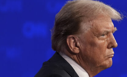 FILE - Republican presidential candidate former President Donald Trump listens to questions during a presidential debate with President Joe Biden, Thursday, June 27, 2024, in Atlanta. (AP Photo/Gerald Herbert, File)