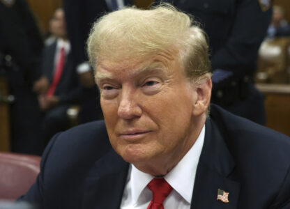 Former President Donald Trump appears at Manhattan criminal court before closing arguments in his hush money trial in New York, Tuesday, May 28, 2024. (Spencer Platt/Pool Photo via AP)