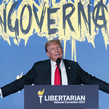 Republican presidential candidate, former President Donald Trump speaks at the Libertarian National Convention at the Washington Hilton in Washington, Saturday, May 25, 2024. (AP Photo/Jose Luis Magana)